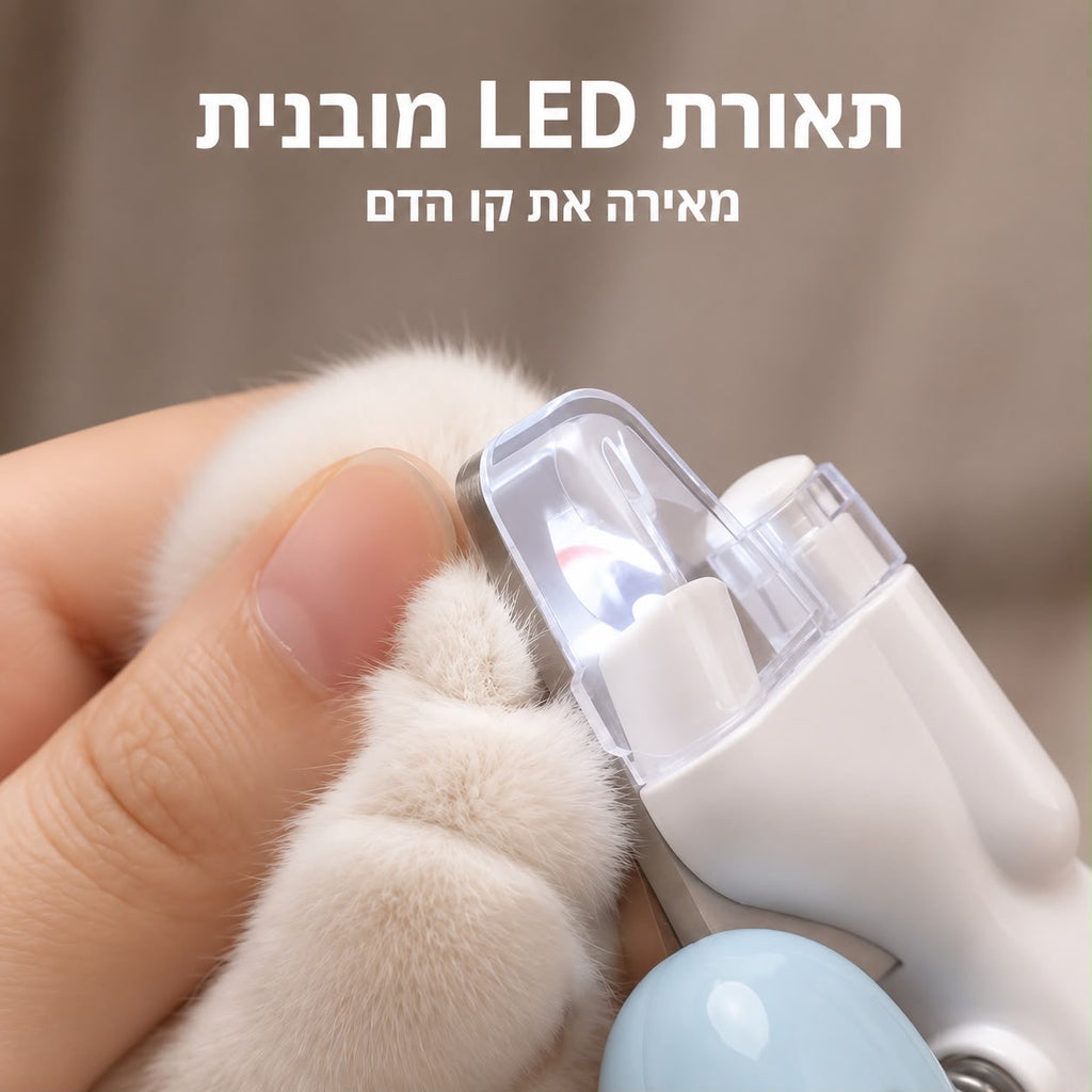 LED קוצץ ציפורניים מקצועי לחיות מחמד עם תאורת