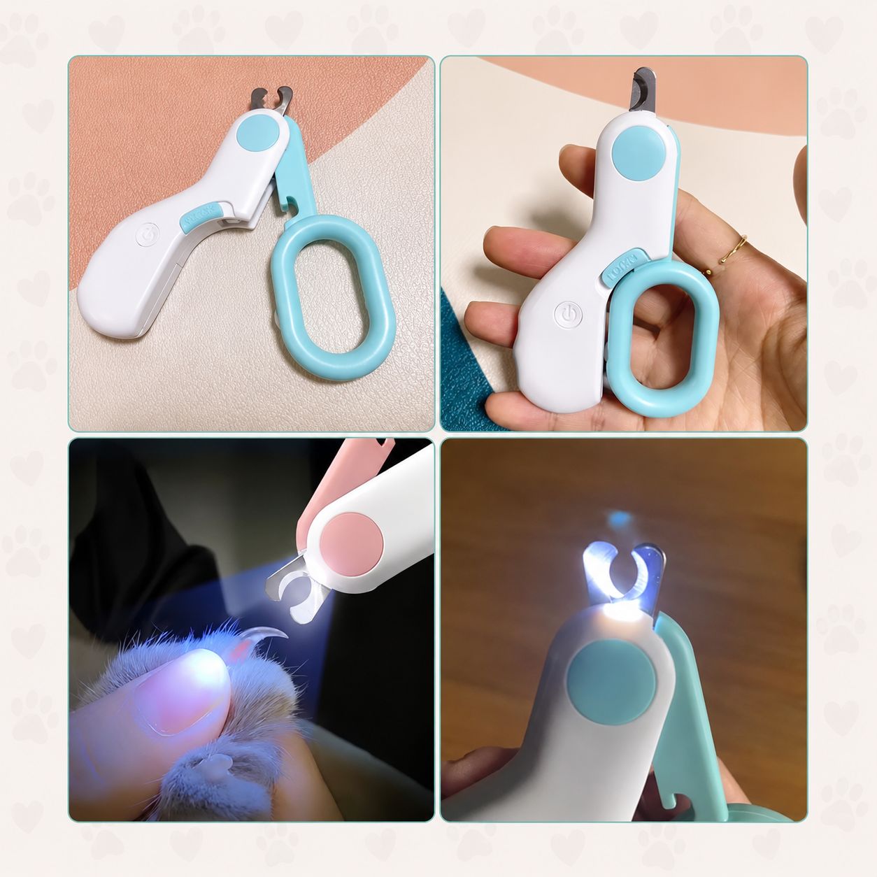 קוצץ ציפורניים מקצועי לחיות מחמד עם תאורת LED