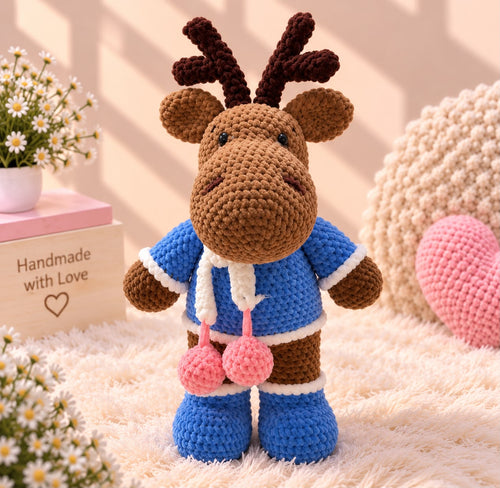 Crocheted deer doll