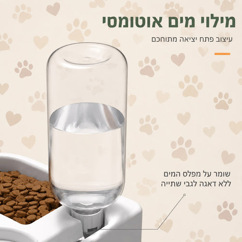 .מתקן אוכל ושתייה אוטומטי לחיות מחמד