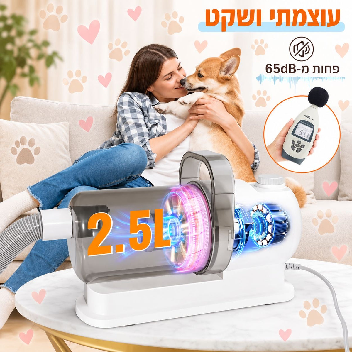 ערכת טיפוח ושאיבת שיער לכלבים – הכל במכשיר אחד
