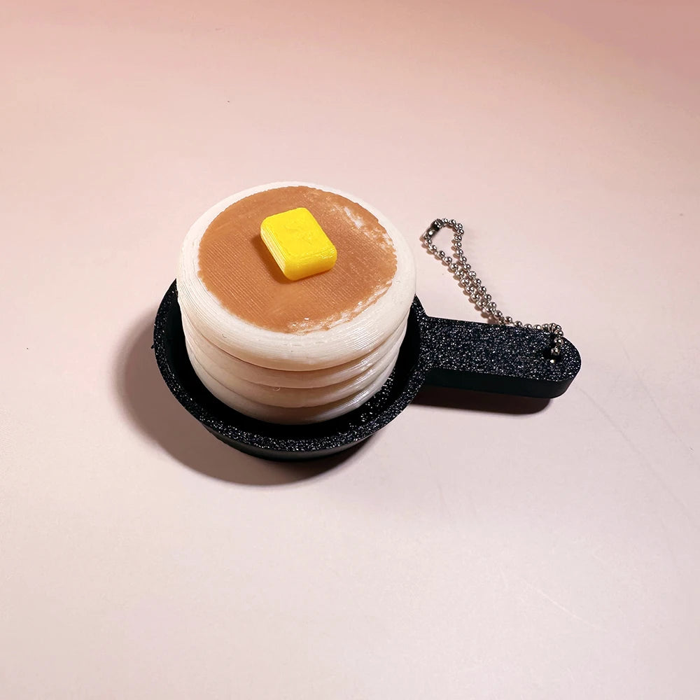 Calming Keychain Keys Finger Button Anti-Stress Toys Strawberry Cake Ice Pizza Funny Decompression Gifts for Children Adults