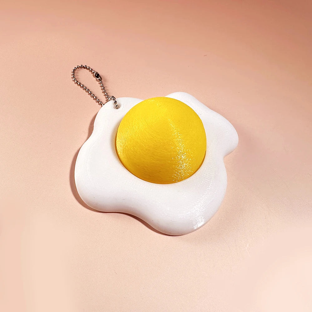 Calming Keychain Keys Finger Button Anti-Stress Toys Strawberry Cake Ice Pizza Funny Decompression Gifts for Children Adults