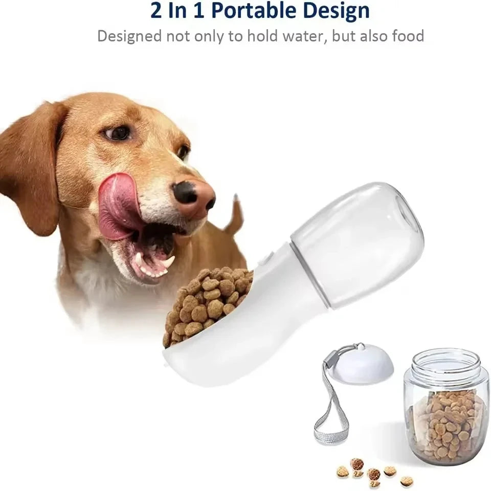 Portable 2-In-1 Dog Cat Water Bottle with Food Storage Container for Outdoor Travel Pet Feeding Pet Supplies