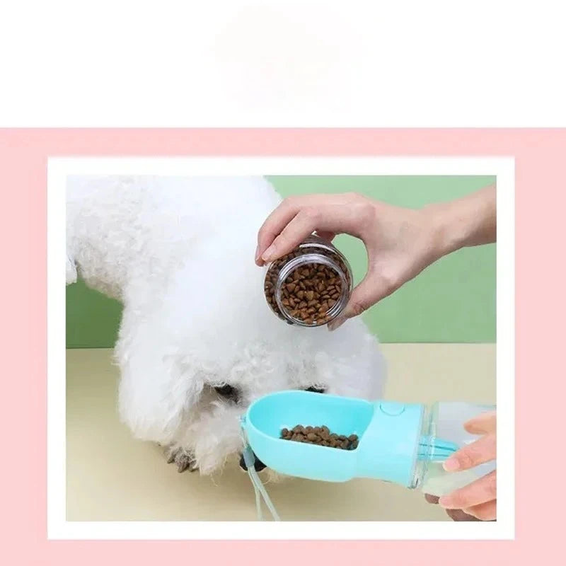 Portable 2-In-1 Dog Cat Water Bottle with Food Storage Container for Outdoor Travel Pet Feeding Pet Supplies