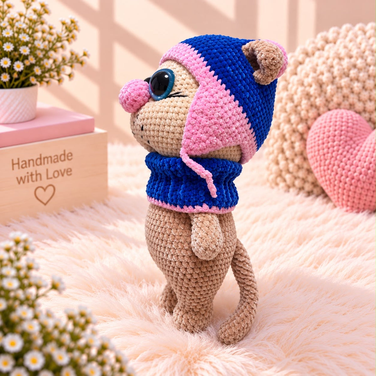 Mitzi the Cat – Handmade Crochet Doll