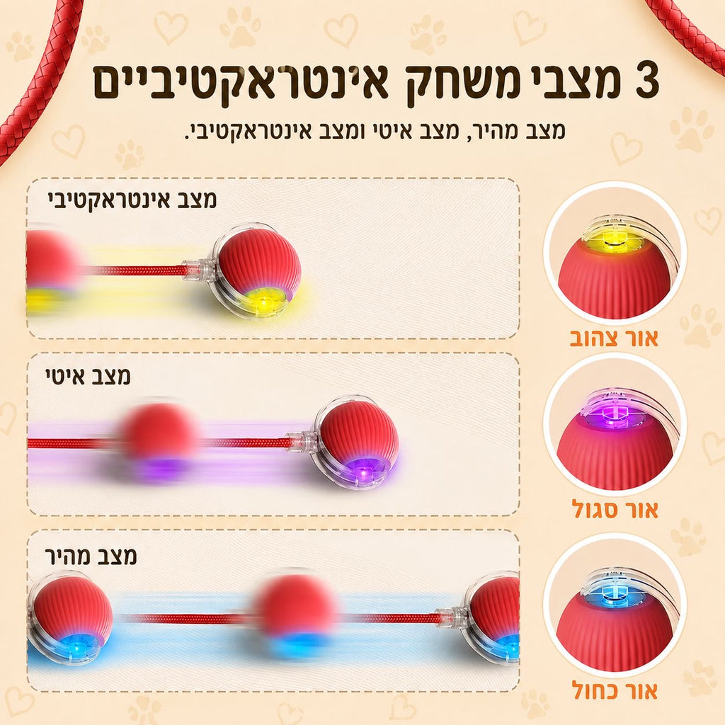 הכדור החכם שלא מפסיק לשחק – צעצוע אינטראקטיבי לכלבים