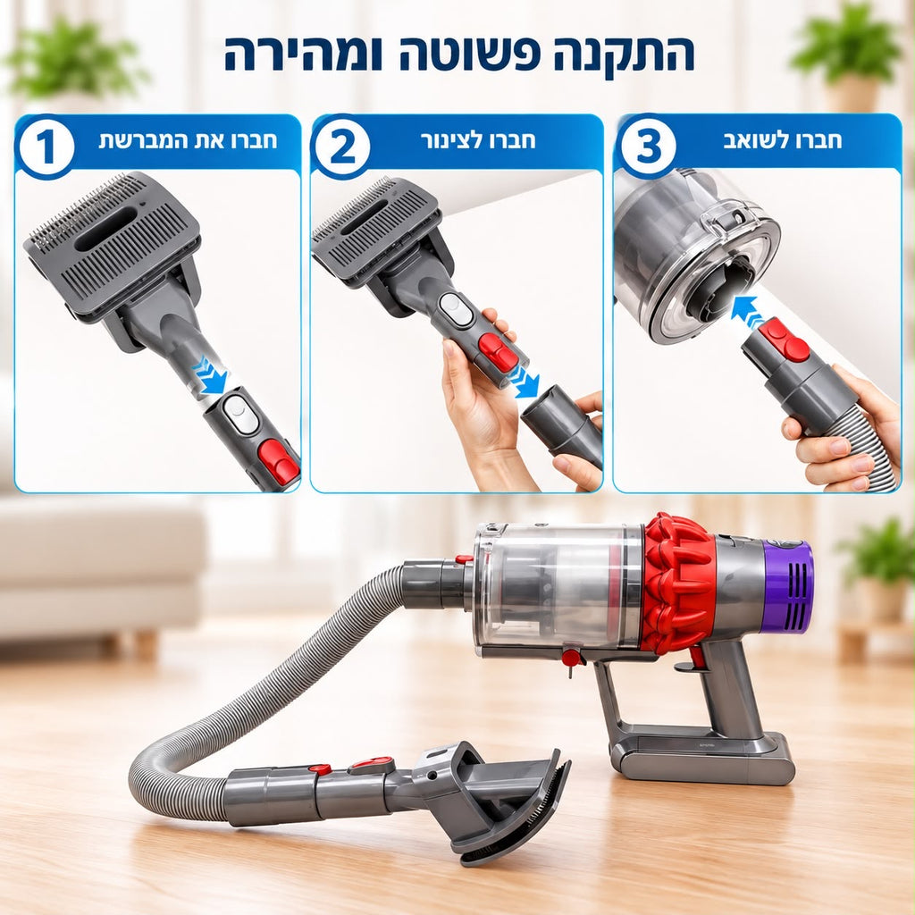 מברשת טיפוח ושאיבת שיער לחיות מחמד – תואמת לשואבי דייסון